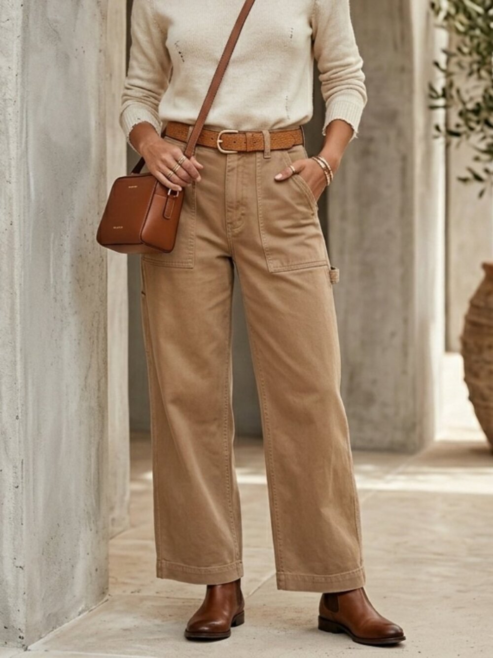 American Eagle Super High-Rise Baggy Wide Leg Carpenter Pants 4 Short